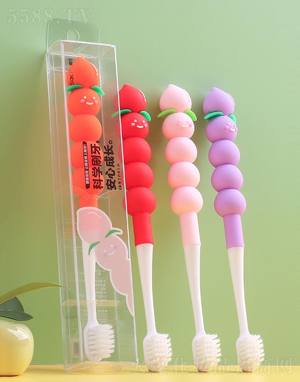 櫻花萌趣桃子卡通牙刷